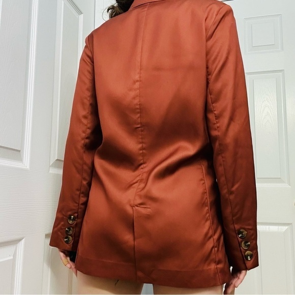 Sweet Baby Jamie Blazer Jacket Rust Button Up Academia Preppy Medium New - Picture 4 of 9
